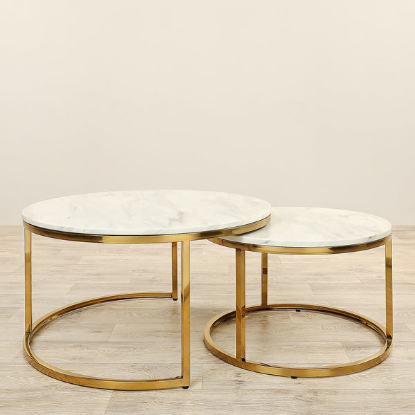 Solon <br> Marble Coffee Table - Bloomr