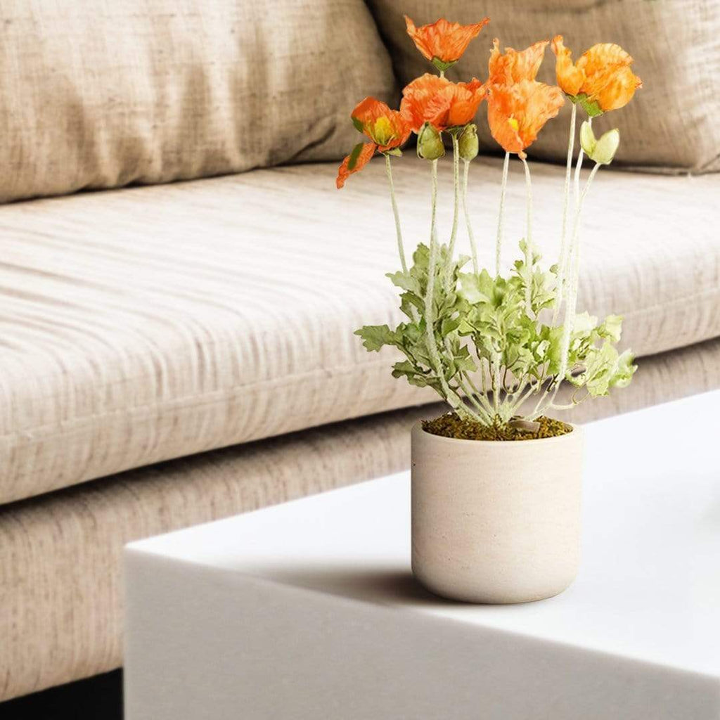 Artificial Potted Poppy - Bloomr