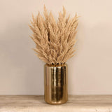 Artificial Pampas Arrangement in Gold Metal Vase - Bloomr