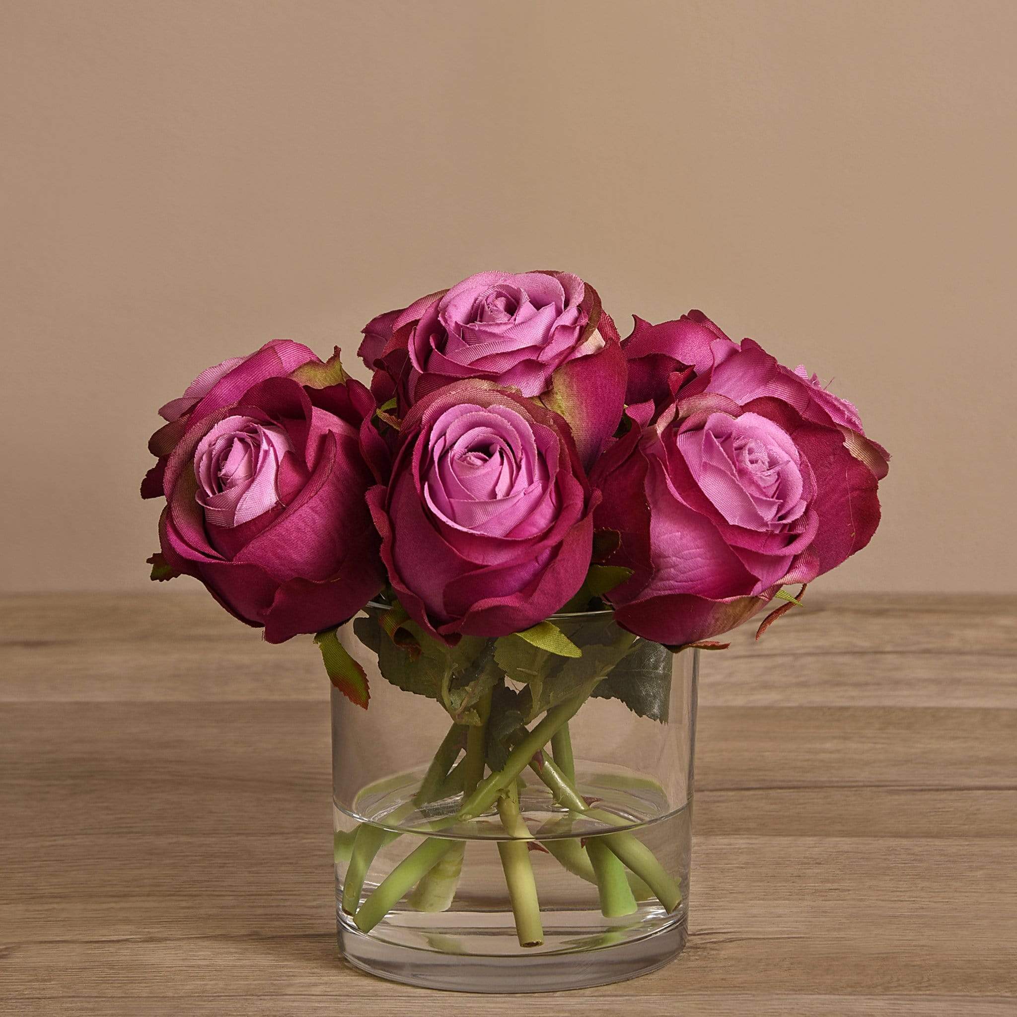 Artificial Rose Arrangement in Glass Vase - Bloomr