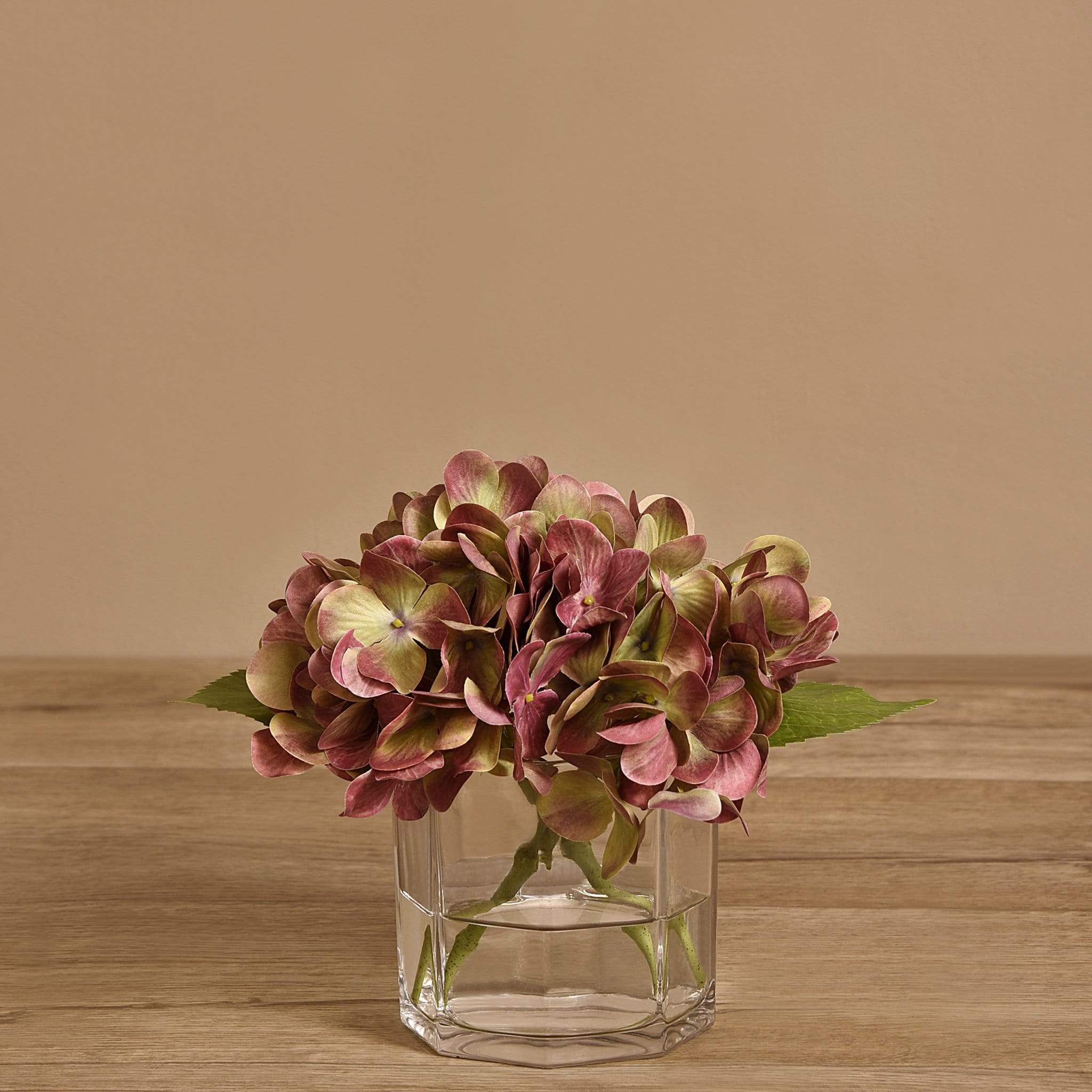 Hydrangea Arrangement in Glass Vase - Bloomr