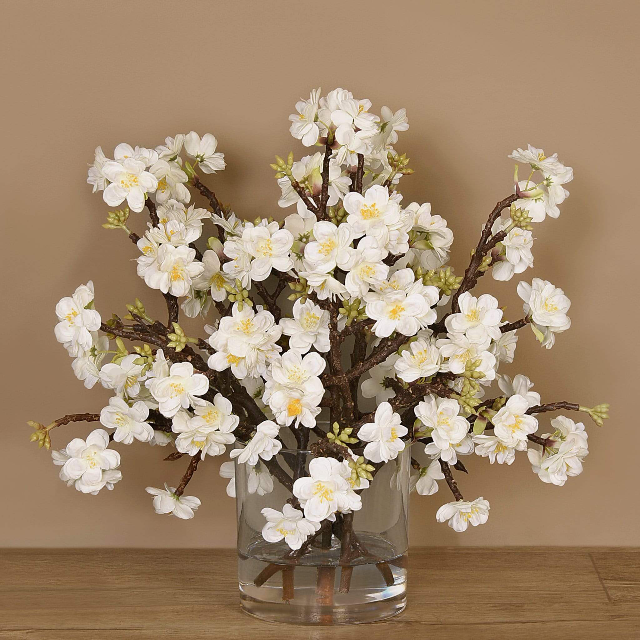 Artificial Blossom Arrangement in Glass Vase - Bloomr