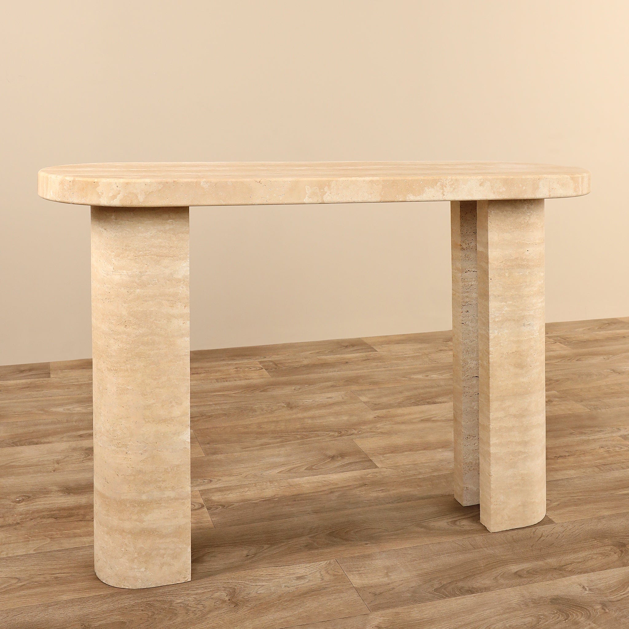Mateo <br>Travertine Console Table - Bloomr