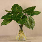 Artificial Canna Leaf Arrangement in Glass Vase - Bloomr