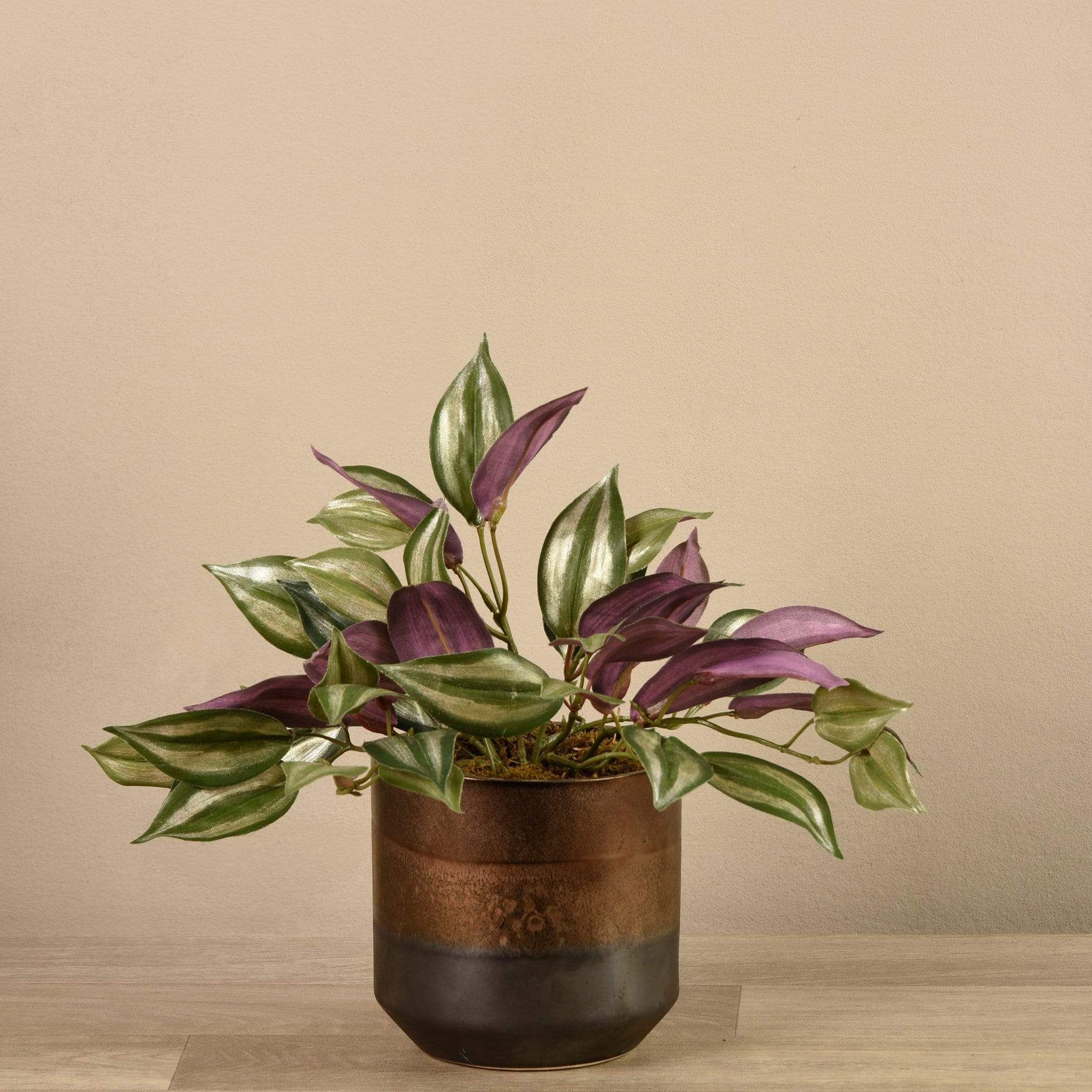Artificial Potted Dark Vanilla Leaf Plant - Bloomr